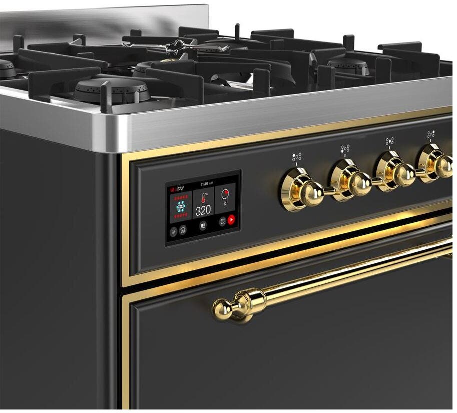 Ilve UM30DQNE3MGG Natural Gas In Matte Graphite W/ Brass Trim