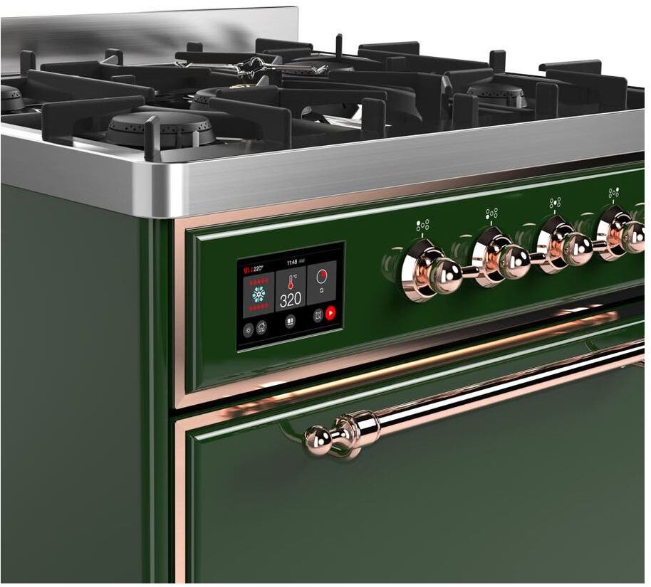 Ilve UM30DQNE3EGP Natural Gas In Emerald Green W/ Copper Trim