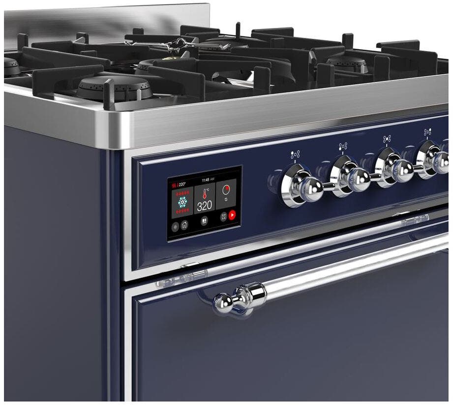 Ilve UM30DQNE3MBC Natural Gas In Midnight Blue W/ Chrome Trim