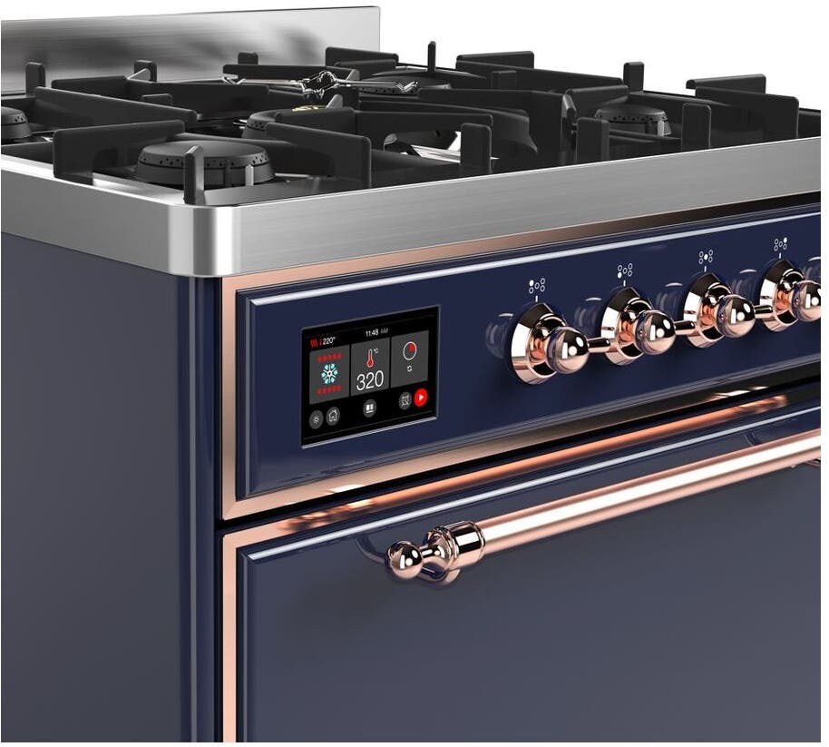 Ilve UM30DQNE3MBP Natural Gas In Midnight Blue W/ Copper Trim