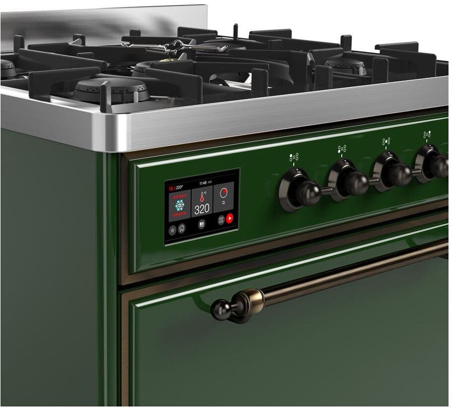 Ilve UM30DQNE3EGB Natural Gas In Emerald Green W/ Bronze Trim