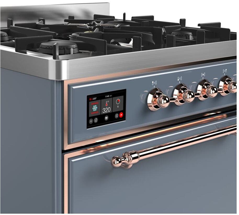 Ilve UM30DQNE3BGP Natural Gas In Blue Grey W/ Copper Trim