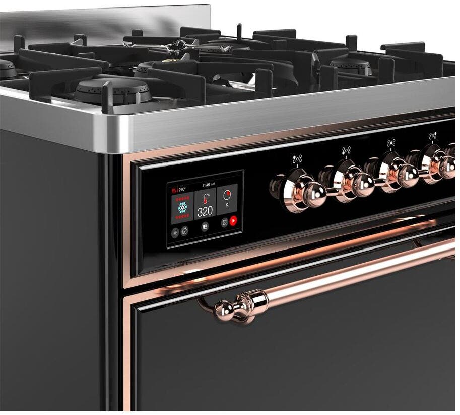 Ilve UM30DQNE3BKP Natural Gas In Glossy Black W/ Copper Trim