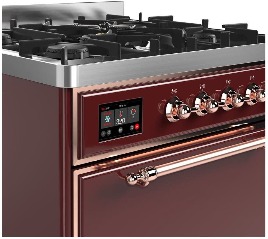 Ilve UM30DQNE3BUPLP Liquid Propane In Burgundy W/ Copper Trim