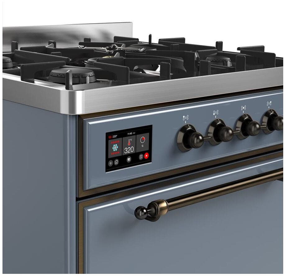 Ilve UM30DQNE3BGBLP Liquid Propane In Blue Grey W/ Bronze Trim