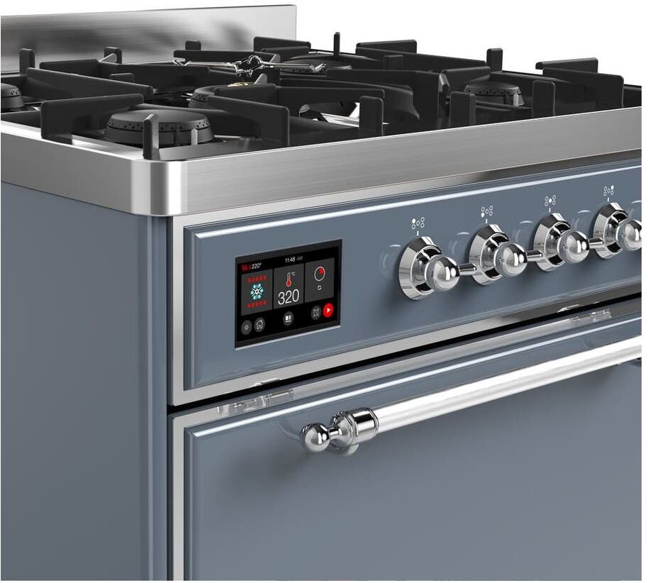 Ilve UM30DQNE3BGCLP Liquid Propane In Blue Grey W/ Chrome Trim