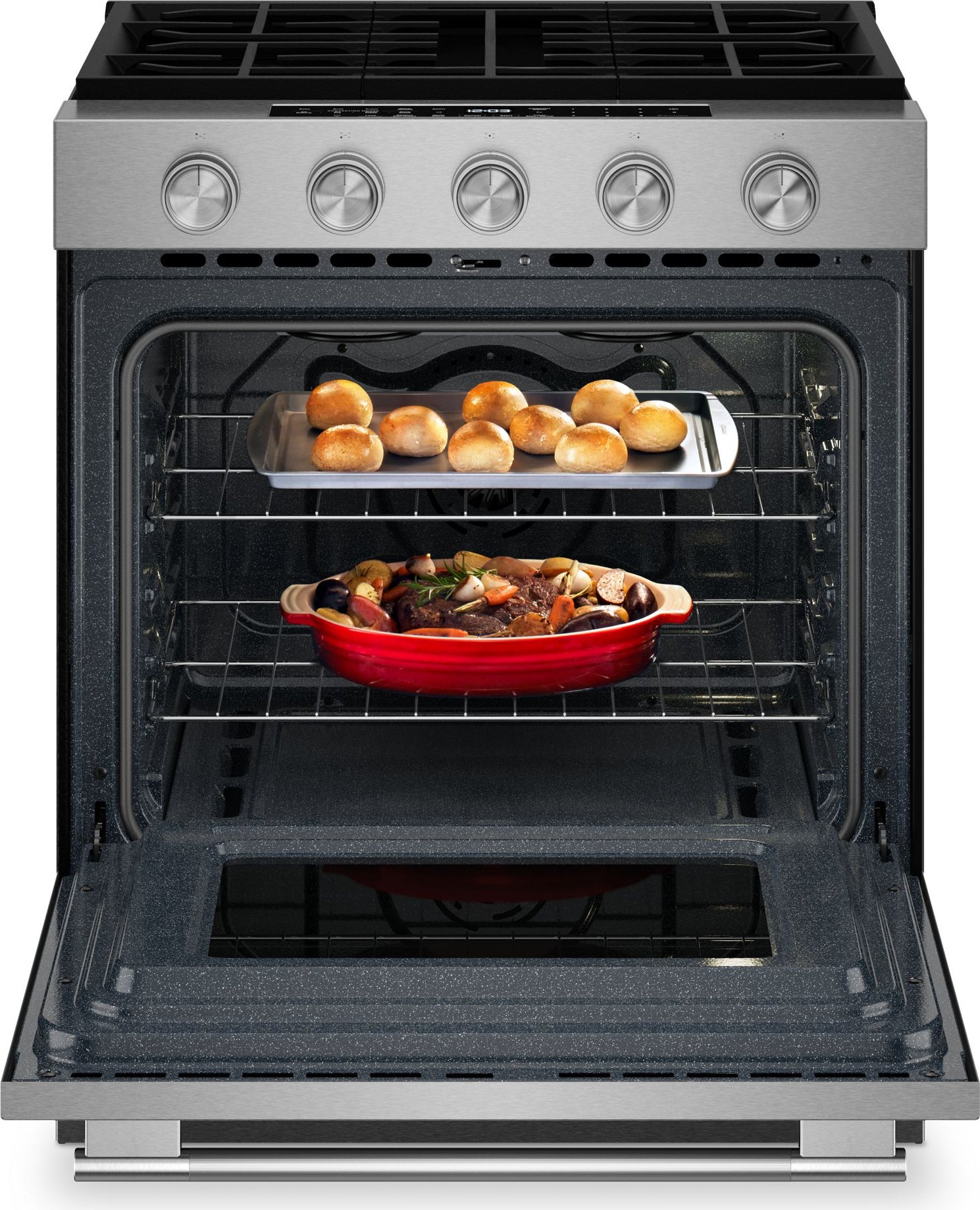 ksです。 KitchenAid KSGS330SPS 5.0 Cu. Ft. Smart Slide-in Gas Range