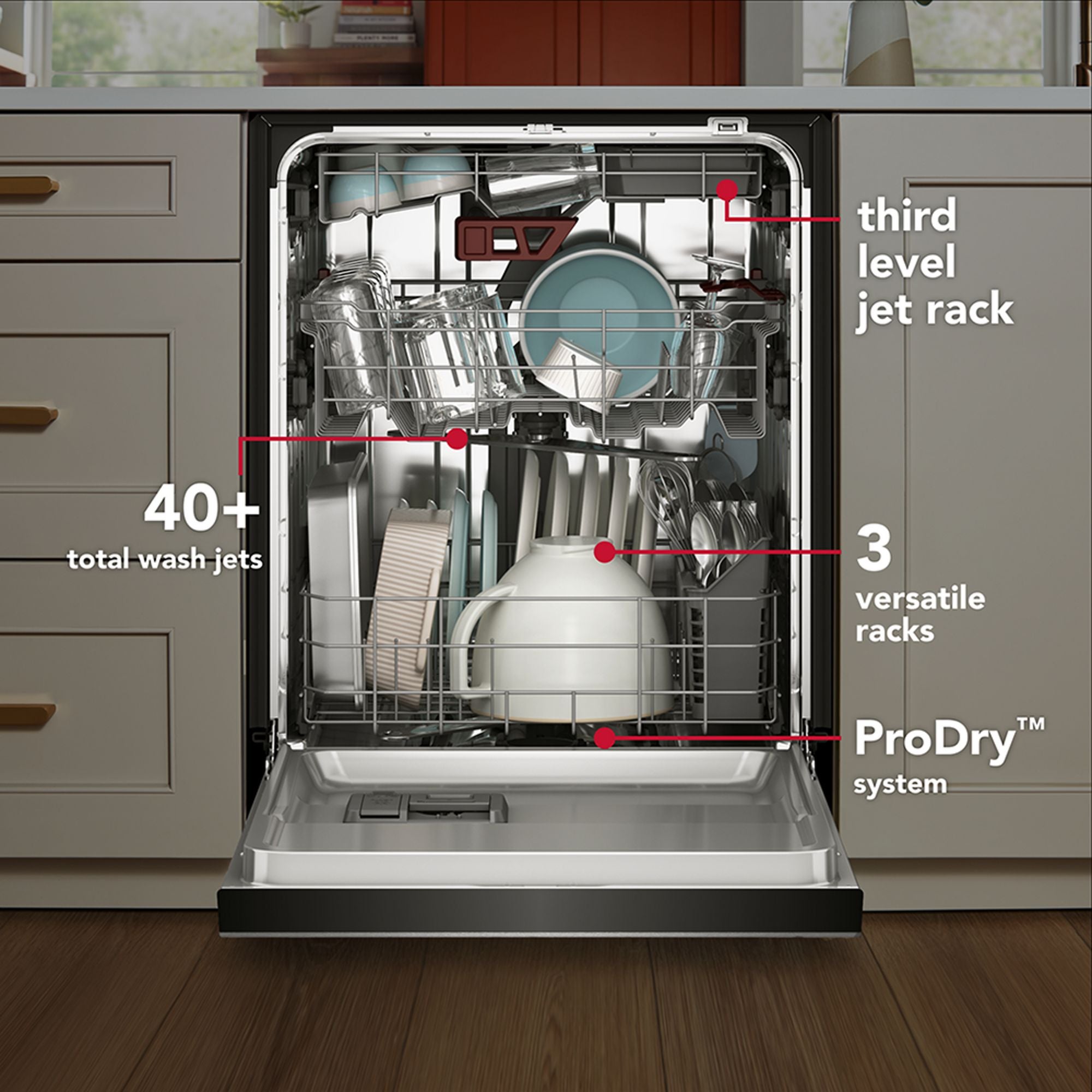KitchenAid KDFS324SJP 24 Inch Built-In Dishwasher Juniper