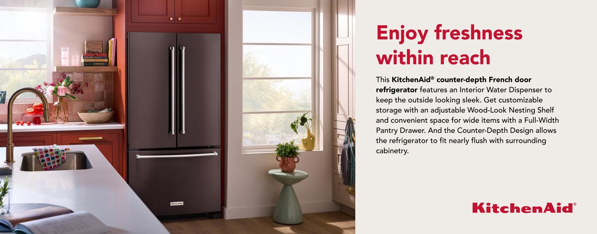 KitchenAid KRFC136RBS Black Stainless Steel with PrintShield Finish