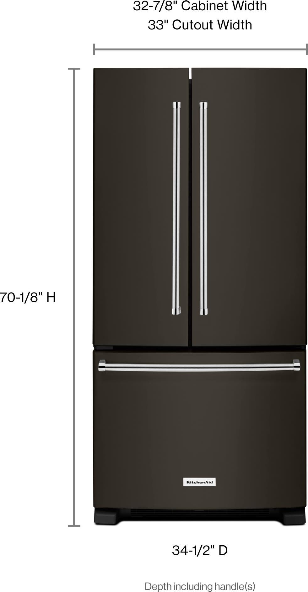 KitchenAid KRFF302EBS Black Stainless Steel, Print Shield