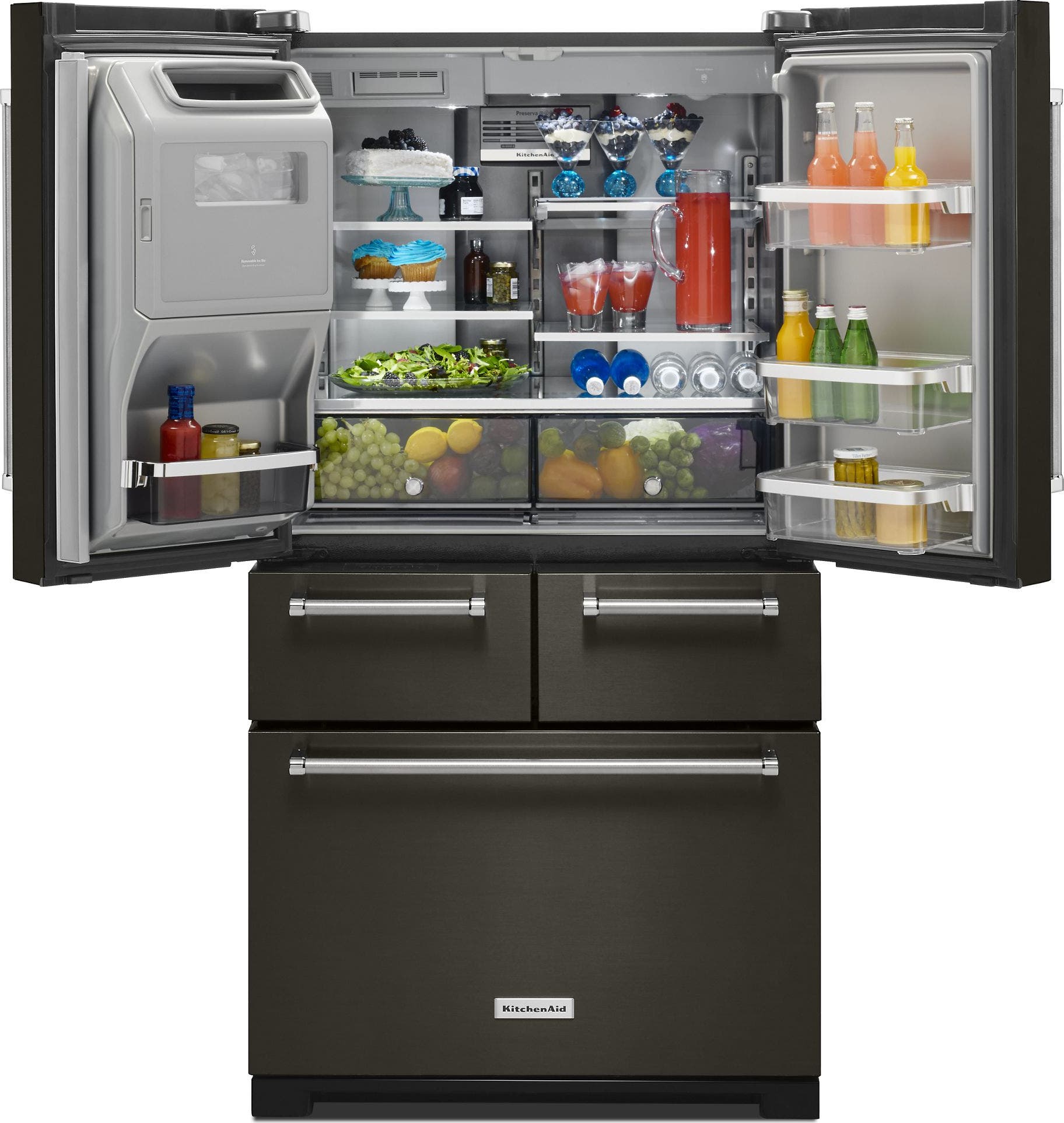 KitchenAid KRMF706EBS Black Stainless Steel, Print Shield