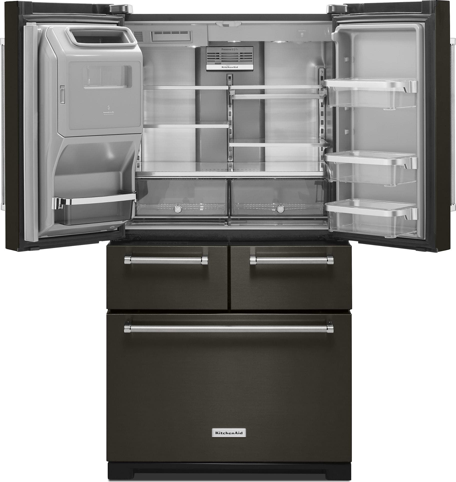 KitchenAid KRMF706EBS Black Stainless Steel, Print Shield