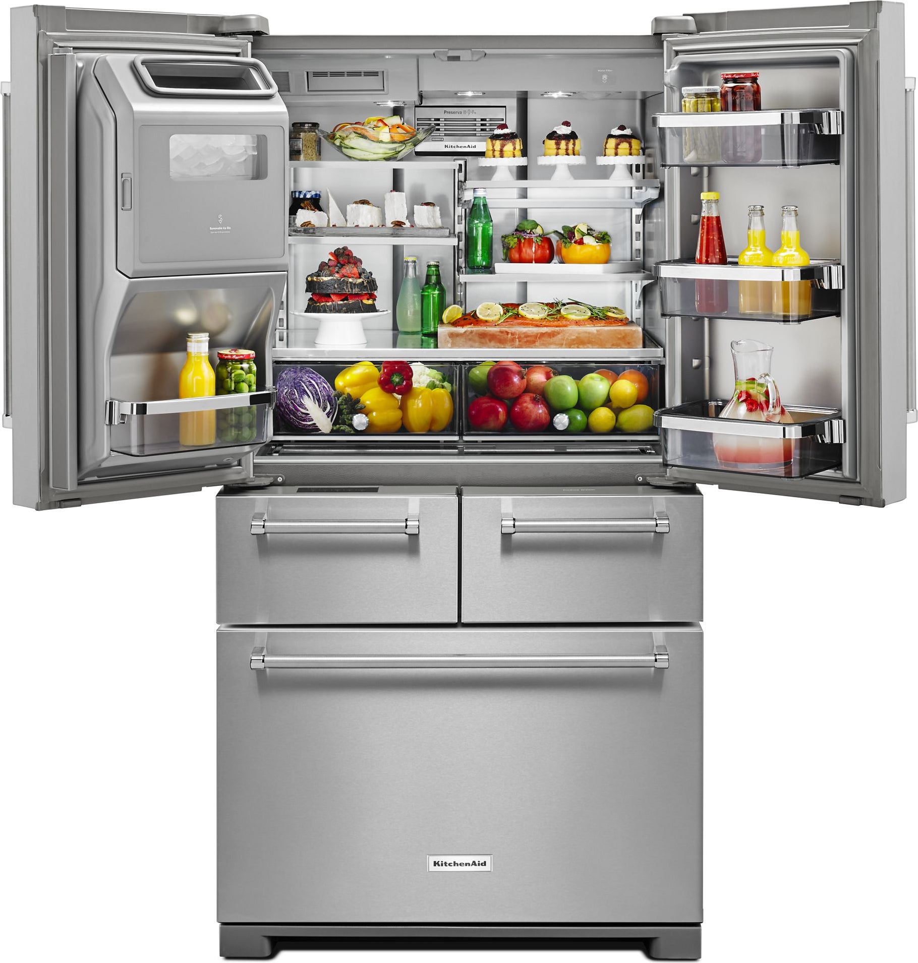 KitchenAid KRMF706ESS 36 Inch Freestanding 5-Door French Door