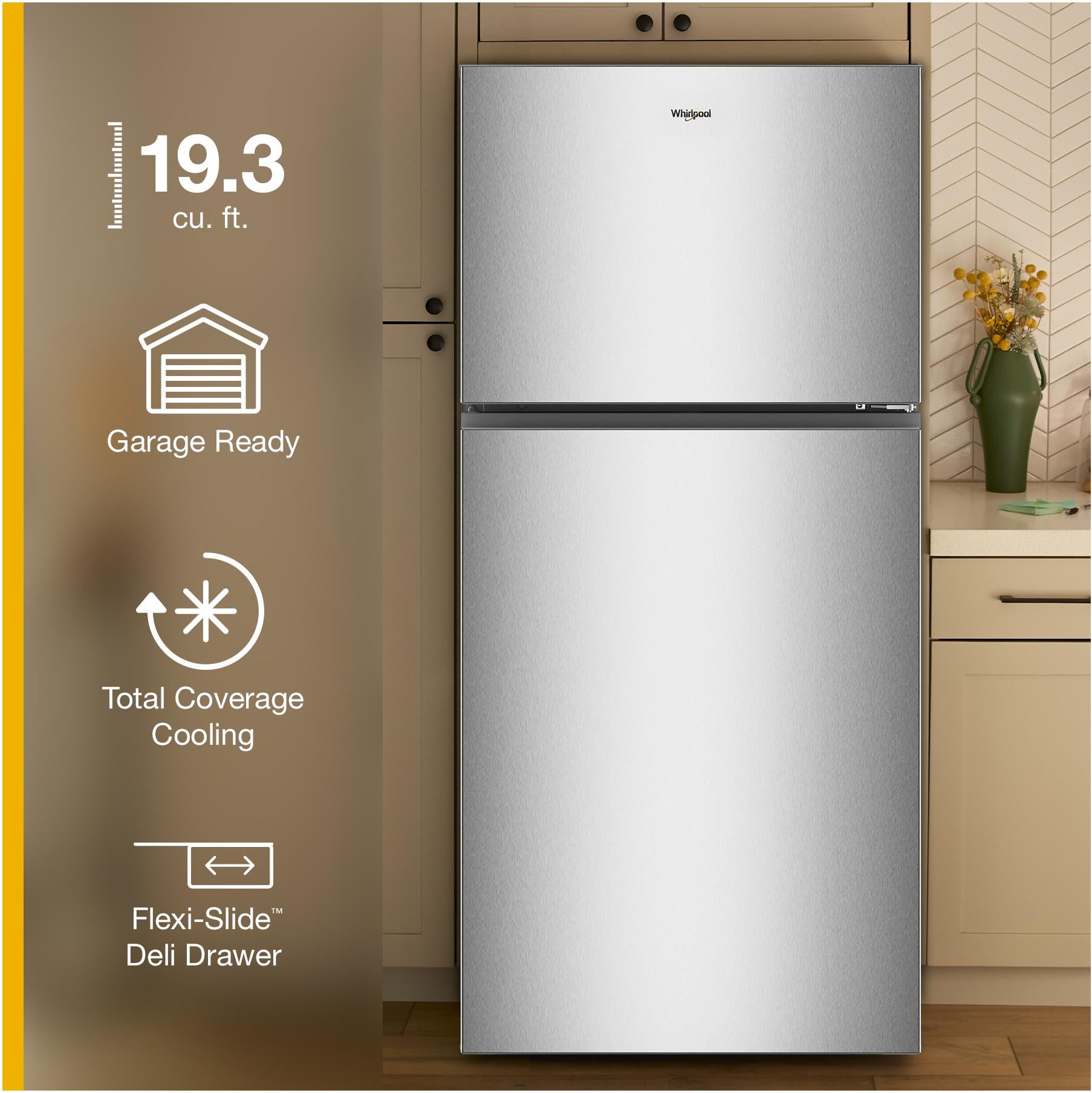 Whirlpool WRTX5419SW 30-inch Wide Top Freezer Refrigerator White