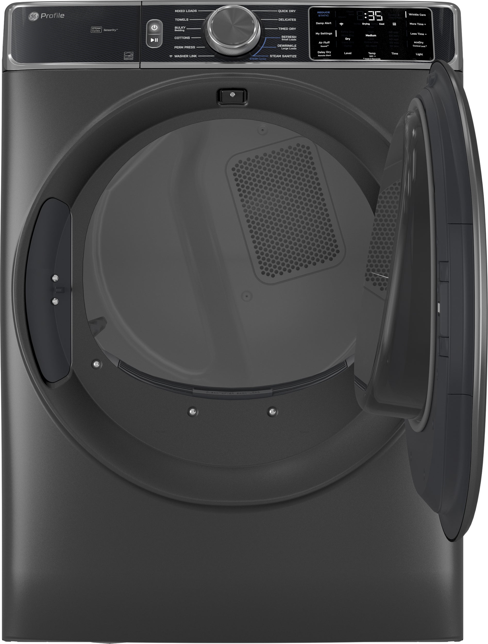 GE PFD95GSPWDS 28 Inch Smart Front Load Gas Dryer Carbon Graphite