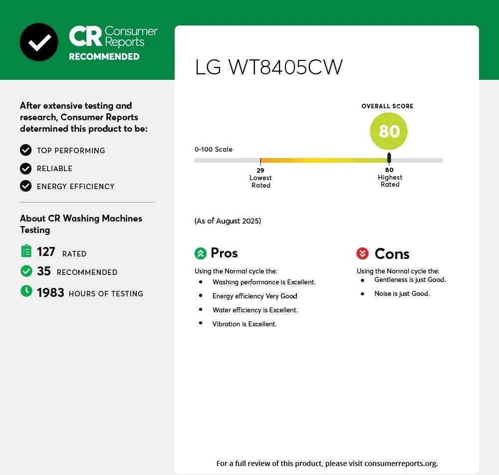 LG WT8405CW White