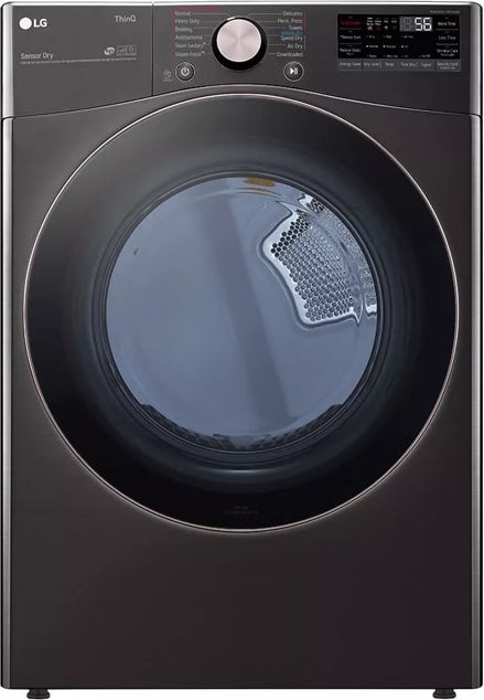 LG DLGX4001B 27 Inch Gas Smart Dryer Black Steel | Plesser's