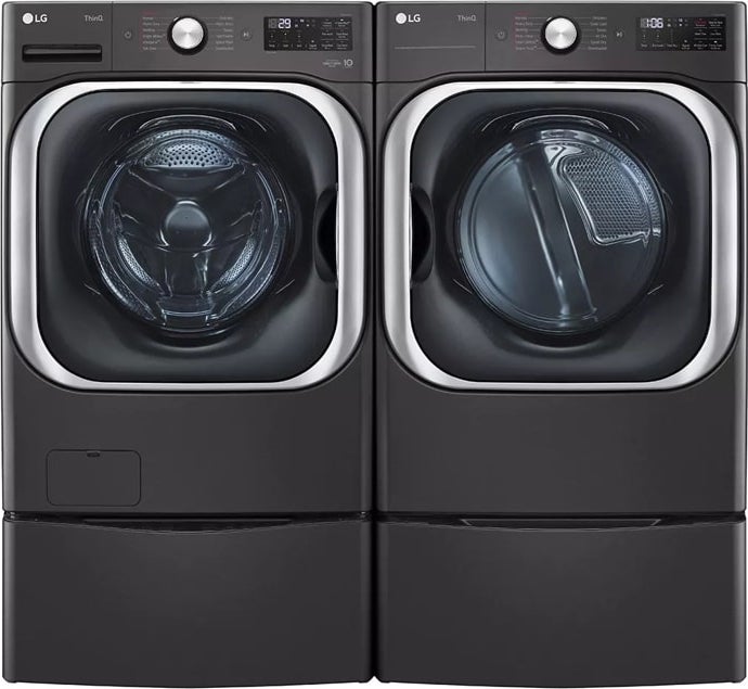 LG DLGX8901B 29 Inch Gas Smart Dryer Black Steel | Plesser's