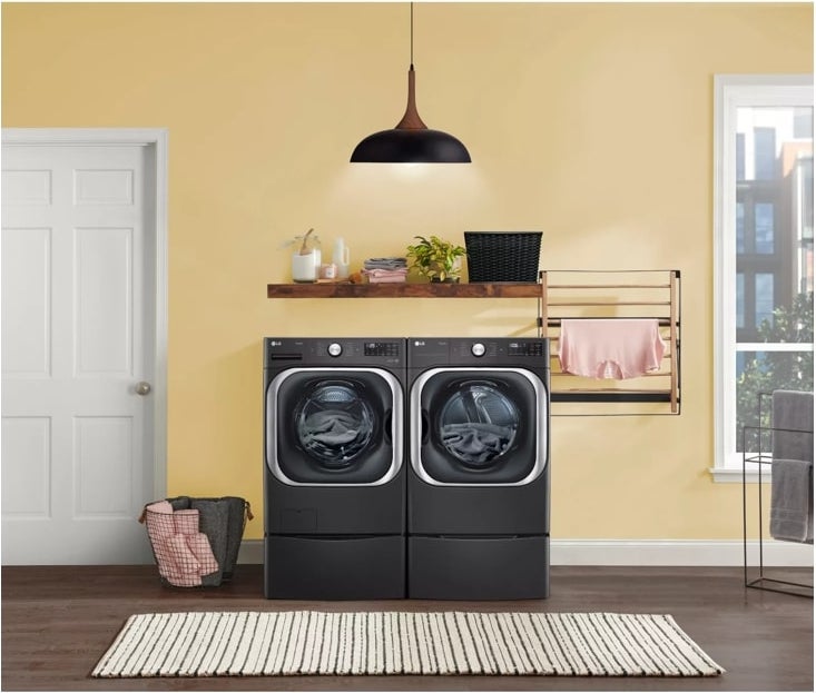 LG DLGX8901B 29 Inch Gas Smart Dryer Black Steel | Plesser's