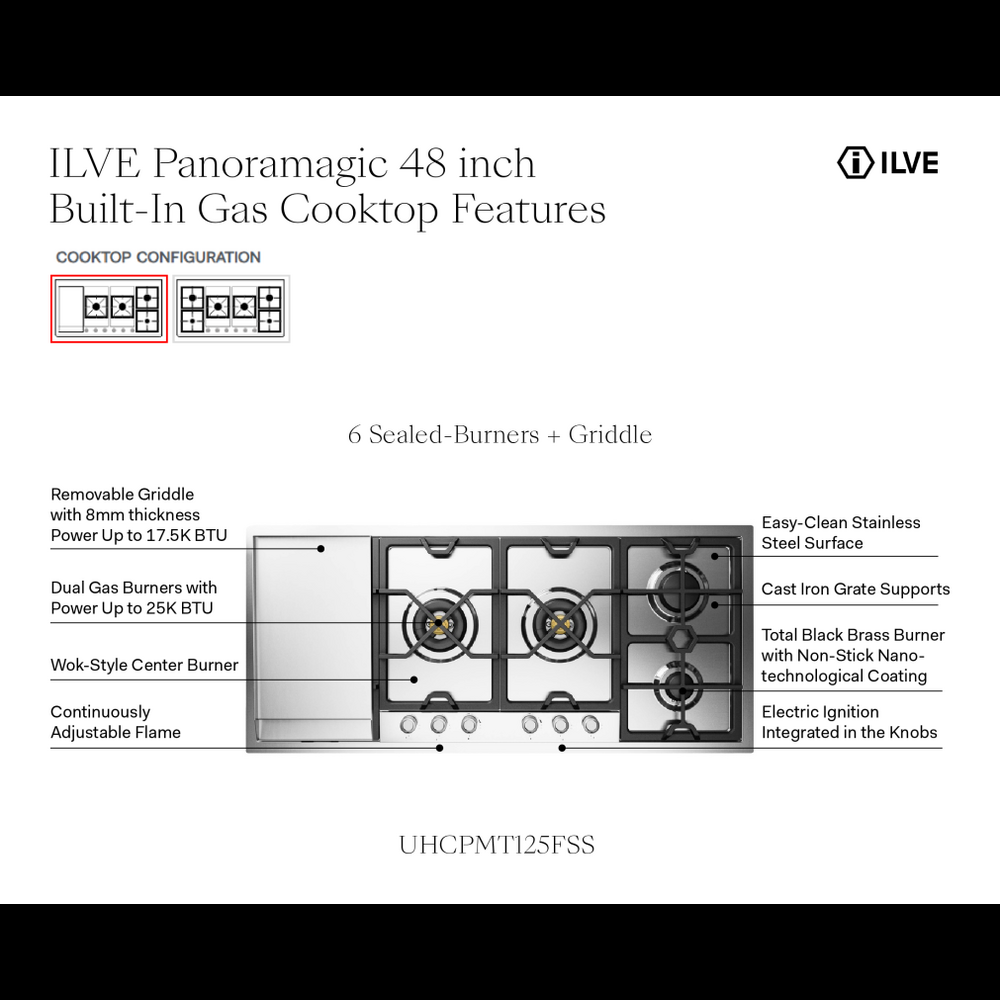 Ilve UHCPMT125FSS Natural Gas