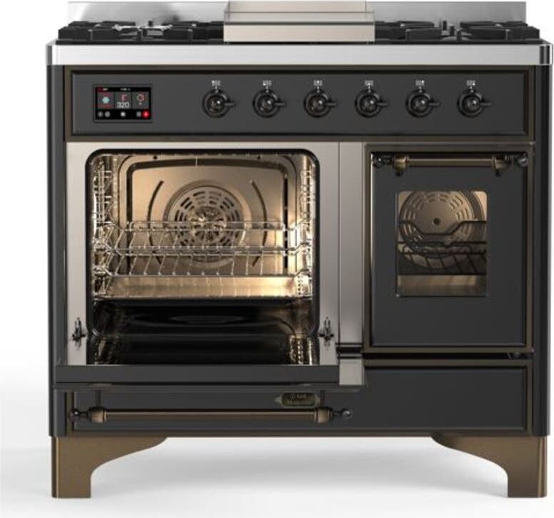 Ilve UMD10FDNS3MGB Natural Gas In Matte Graphite W/ Bronze Trim