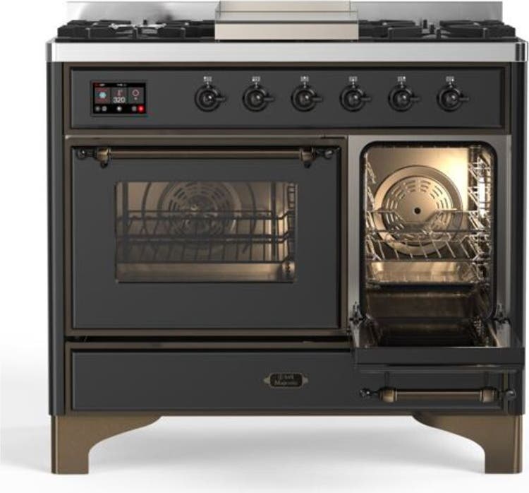 Ilve UMD10FDNS3MGB Natural Gas In Matte Graphite W/ Bronze Trim