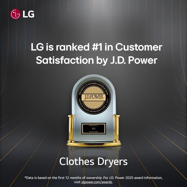 LG DLG8201W 7.3 Cu. Ft. Dryer, Wi-Fi, Easy Load, AI Sensor Dry