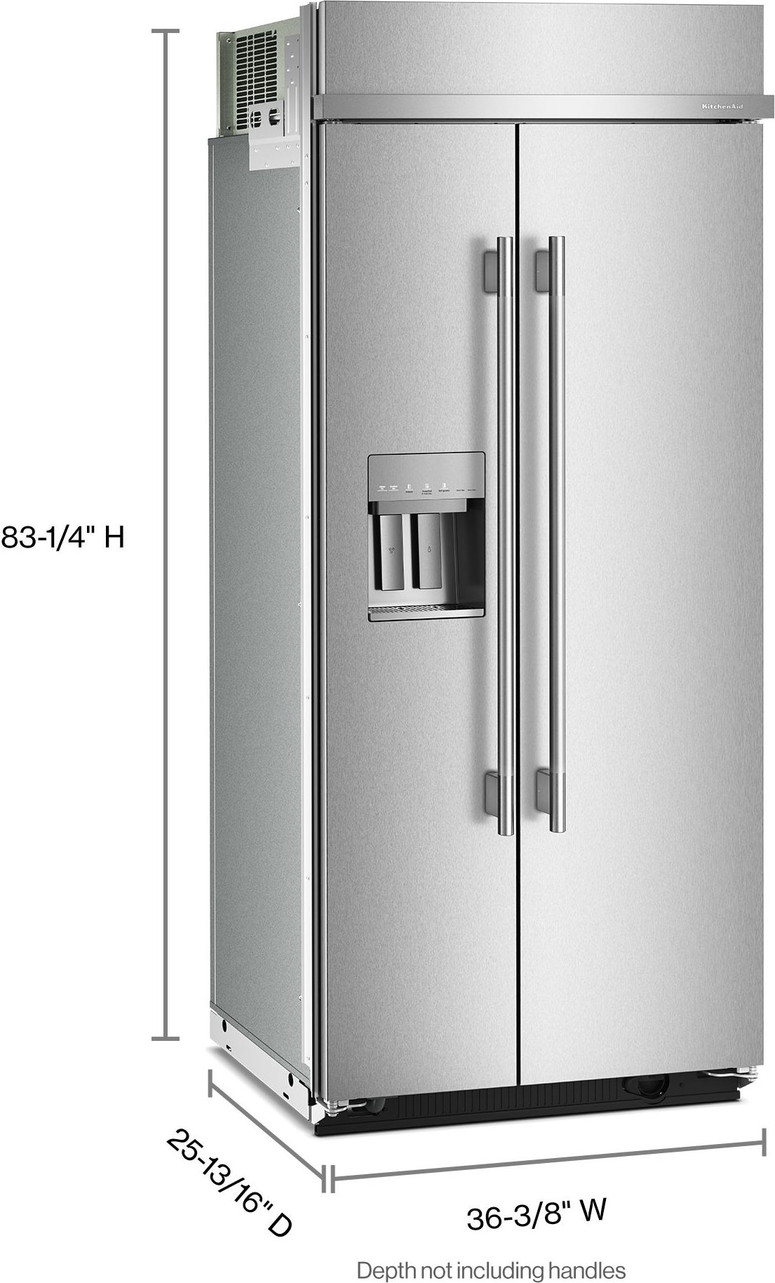KitchenAid KBSD736SPS 36 Inch Built-In Side-by-Side Refrigerator