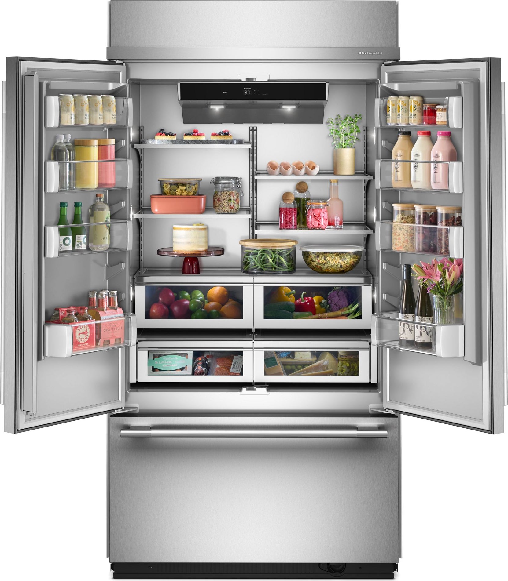 キャサリンページ KitchenAid KBFN542SPS 42 Inch Built-In French Door Bottom Mount