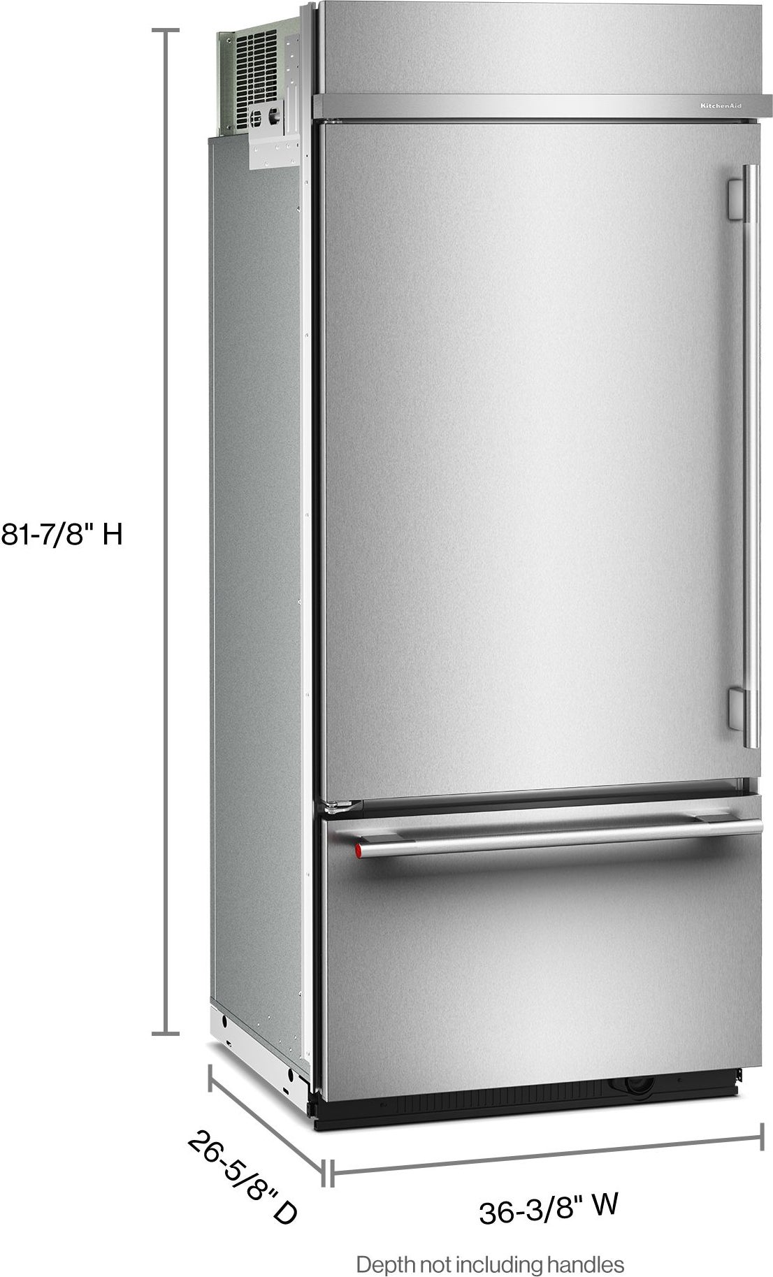KitchenAid KBBL336SPS 36 Inch Built-In Bottom Mount Refrigerator