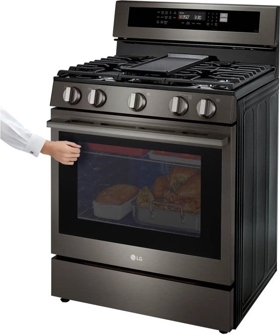 LG LRGN6325Z 30 Inch Freestanding Smart Gas Range Black Stainless
