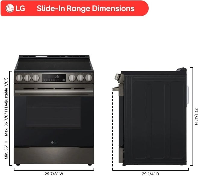 LG LSEL6333ZE 6.3 Cu. Ft. Smart Electric Slide-in Range: Black