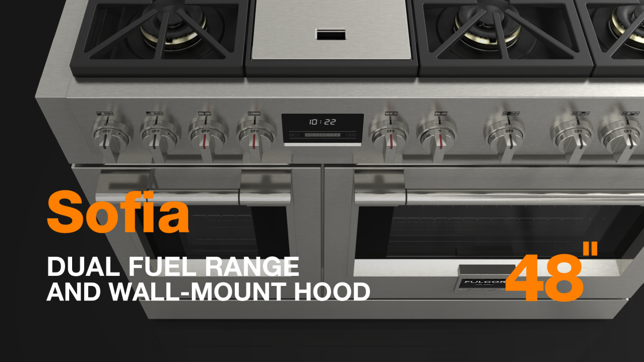 Fulgor Milano F6PDF486GS1 48 Inch Dual Fuel Pro Range: STAINLESS