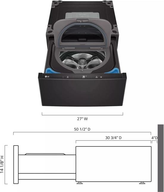 LG WD300CB Black Steel