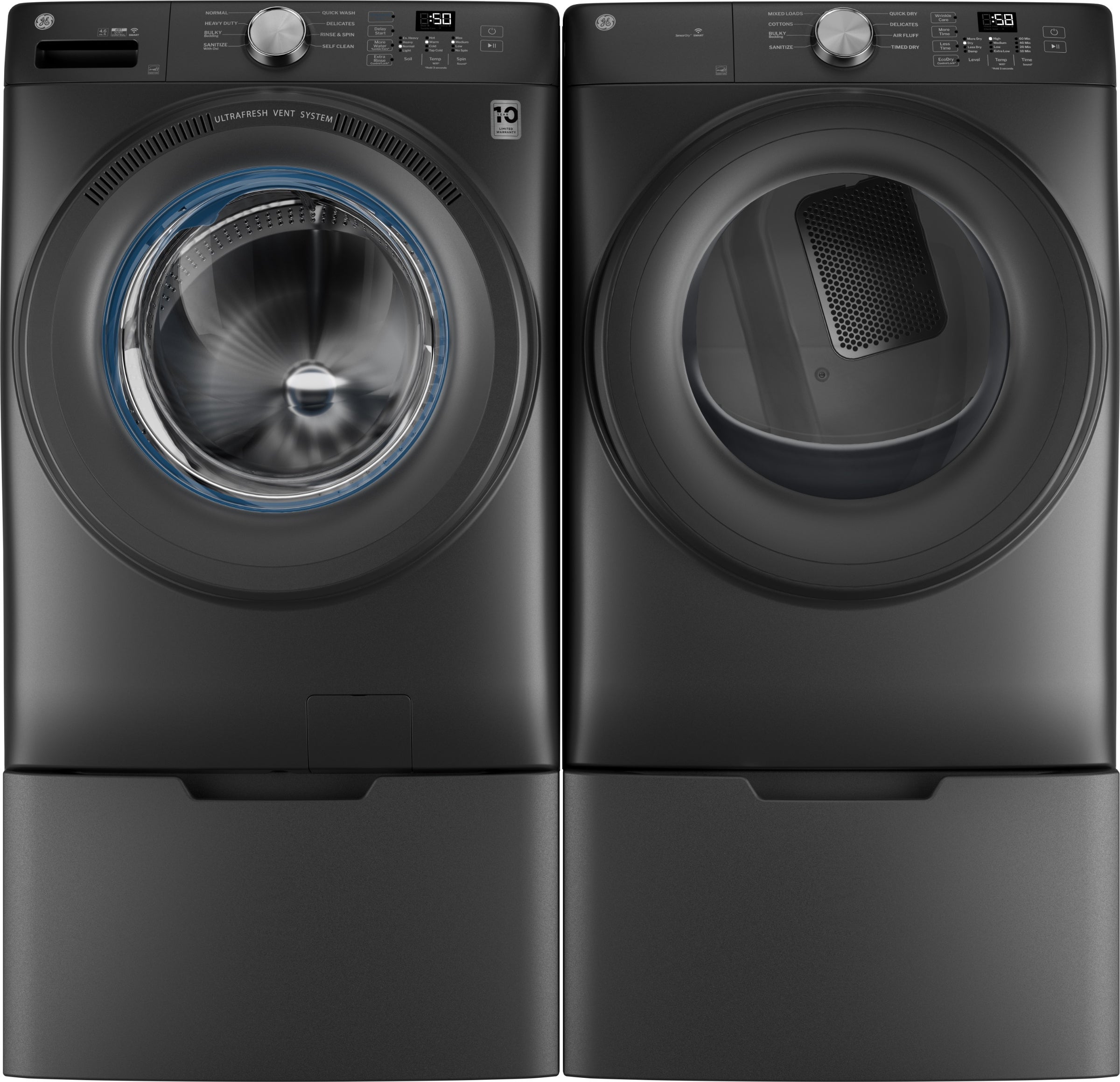 GE GFD35ESPYDS 28 Inch Smart Dryer Carbon Graphite | Plesser's