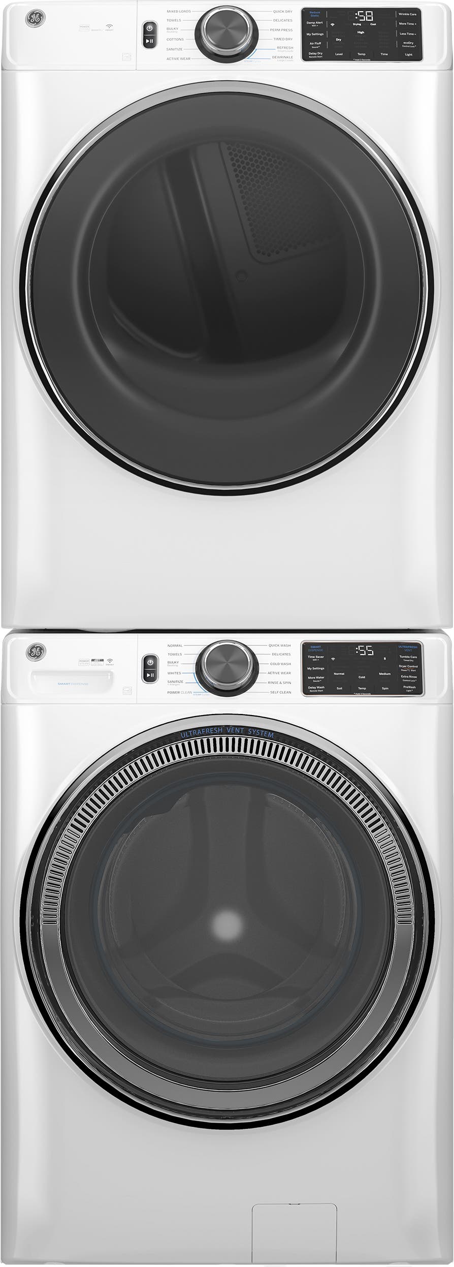 Stacked Front Load Gas Laundry Pair in White