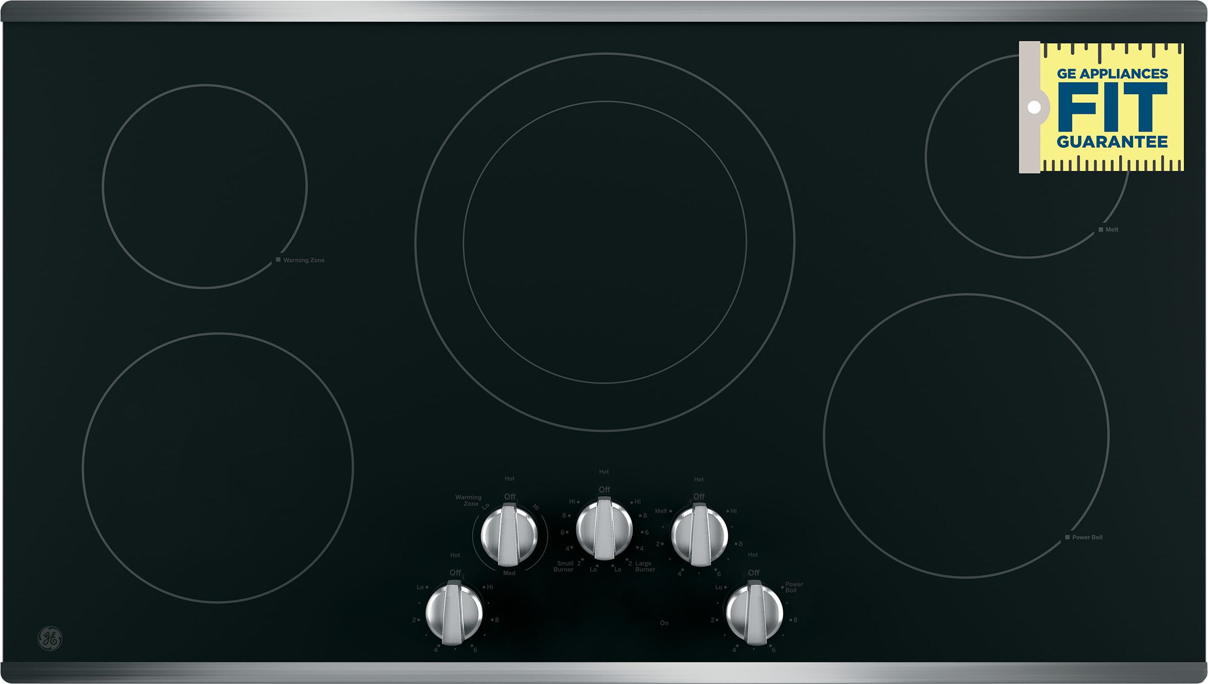 GE JP3036SLSS 36 Inch Electric Cooktop Stainless Steel | Plesser's