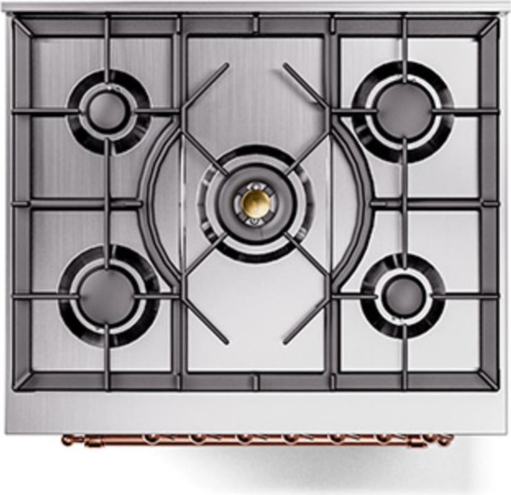 Ilve UN30QNMPSSPLP Stainless Steel With Copper Knobs, Liquid Propane