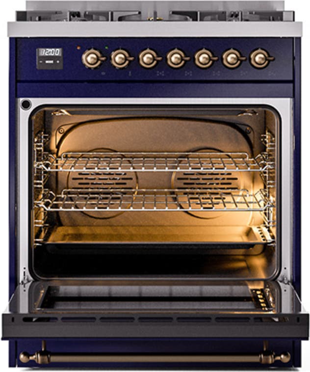 Ilve UN30QNMPMBB Midnight Blue With Bronze Knobs, Natural Gas