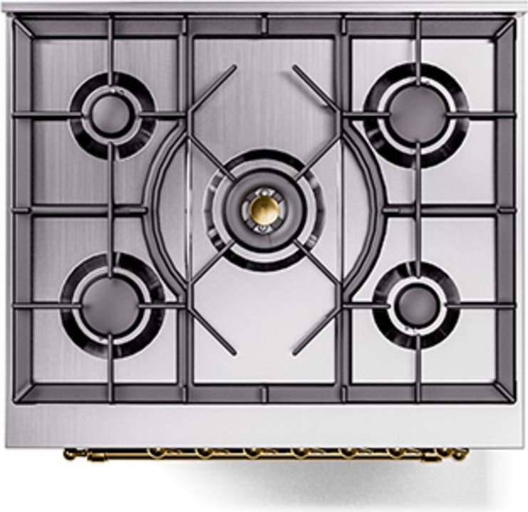 Ilve UN30QNMPBUGLP Burgundy With Brass Knobs, Liquid Propane