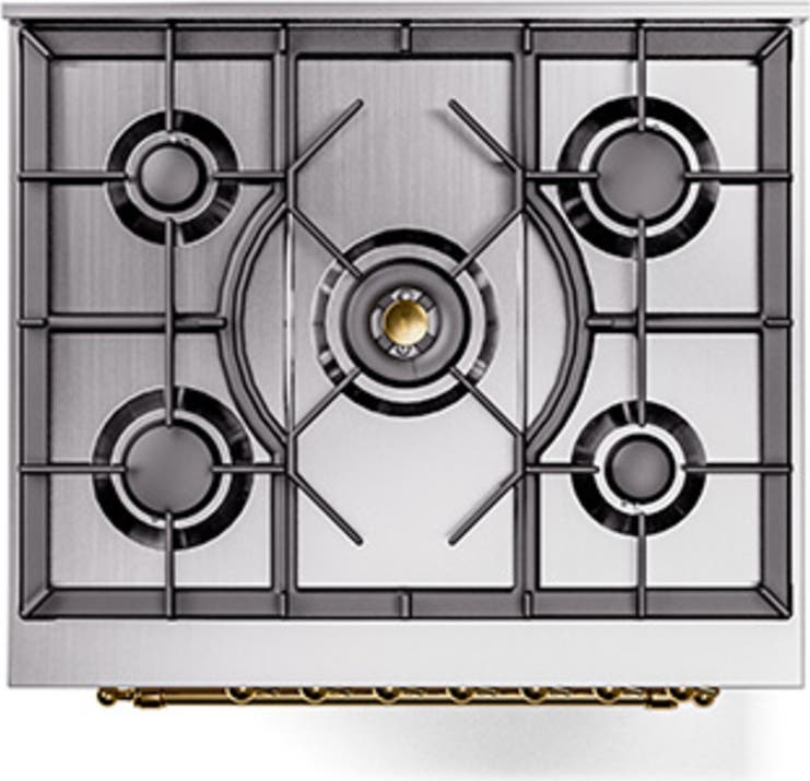 Ilve UN30QNMPBGG Blue Grey With Brass Knobs, Natural Gas