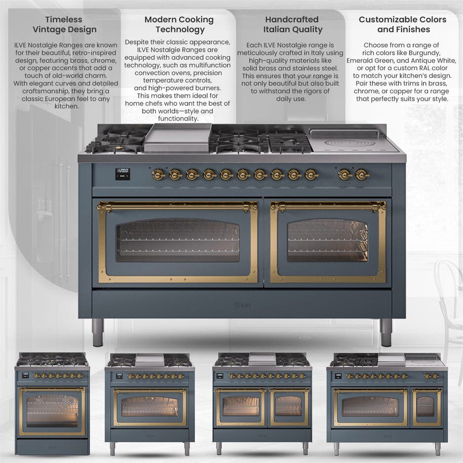Ilve UN30QNMPAWPLP Antique White With Copper Knobs, Liquid Propane