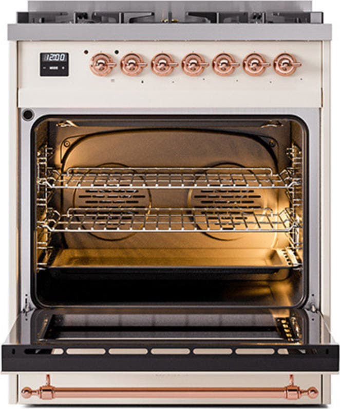 Ilve UN30QNMPAWP Antique White With Copper Knobs, Natural Gas