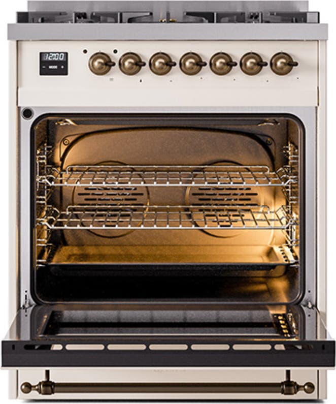 Ilve UN30QNMPAWB Antique White With Bronze Knobs, Natural Gas