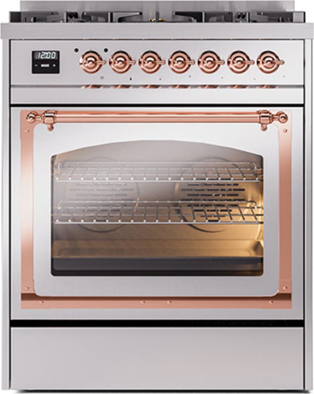 Ilve UN30NMPSSP Stainless Steel With Copper Knobs, Natural Gas