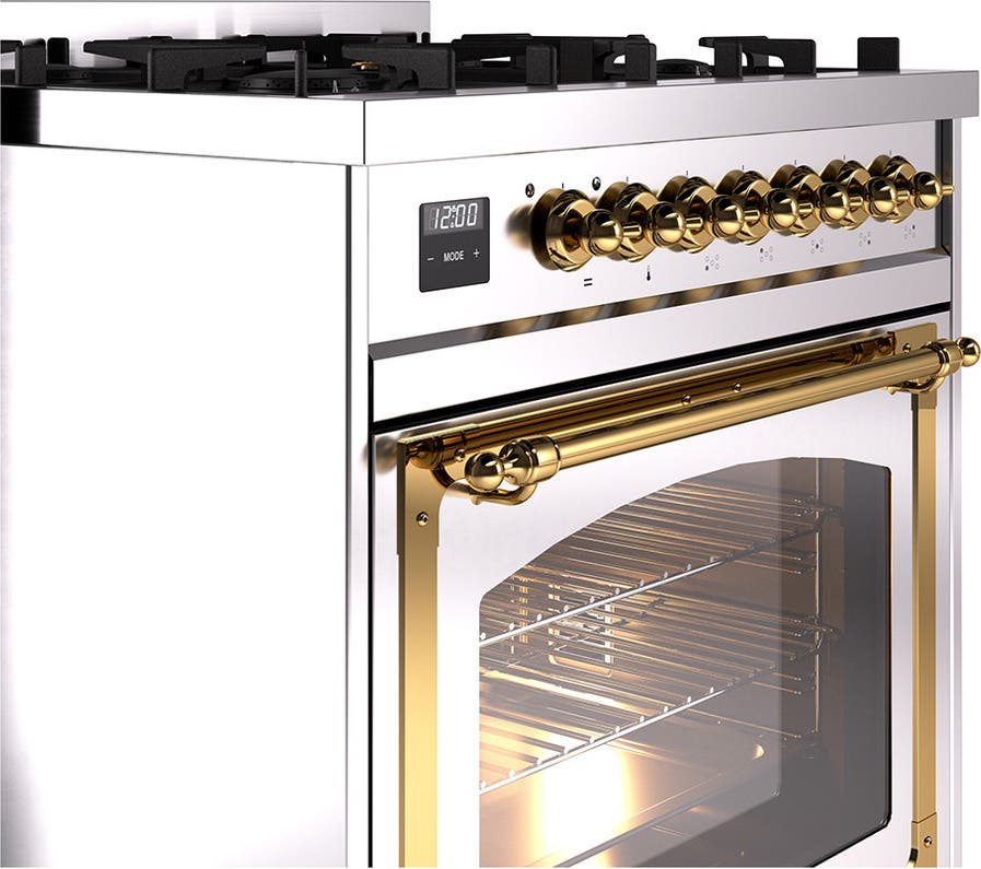 Ilve UN30NMPSSG Stainless Steel With Brass Knobs, Natural Gas