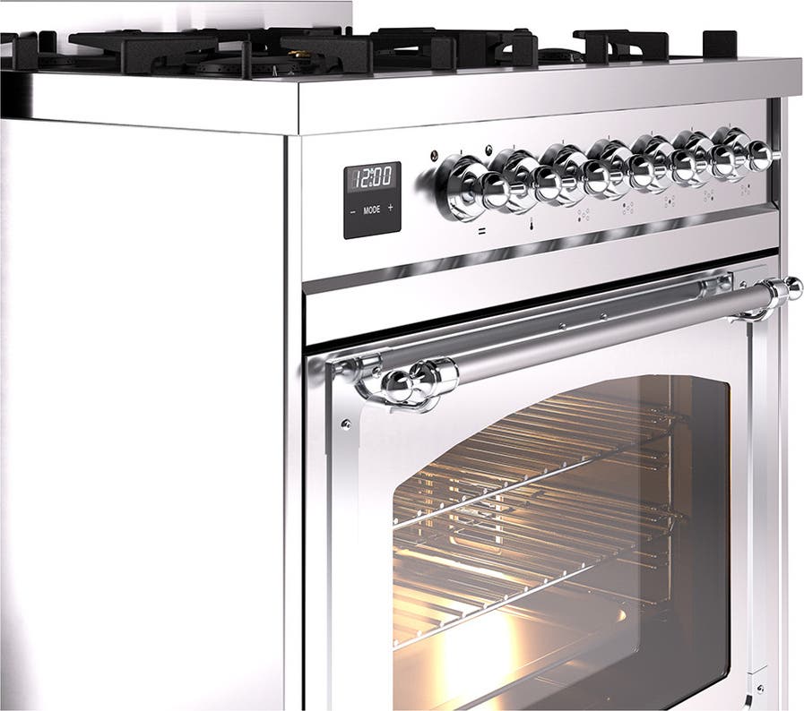 Ilve UN30NMPSSCLP Stainless Steel With Chrome Knobs, Liquid Propane