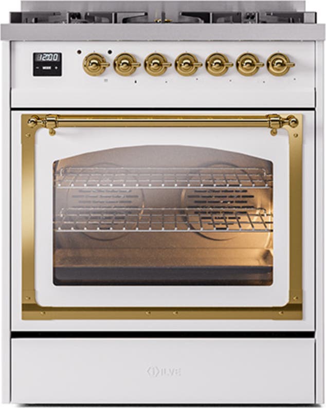 Ilve UN30NMPRAG Ral Custom Color With Brass Knobs, Natural Gas