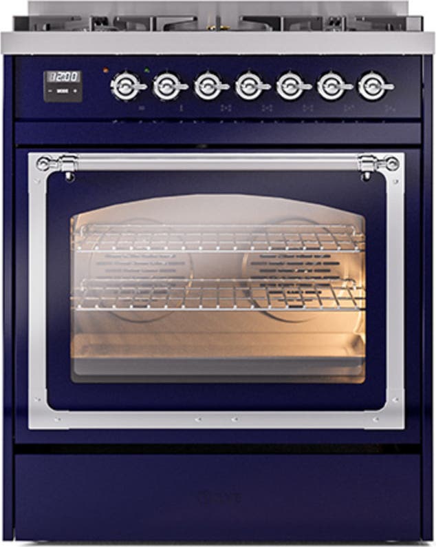Ilve UN30NMPMBCLP Midnight Blue With Chrome Knobs, Liquid Propane