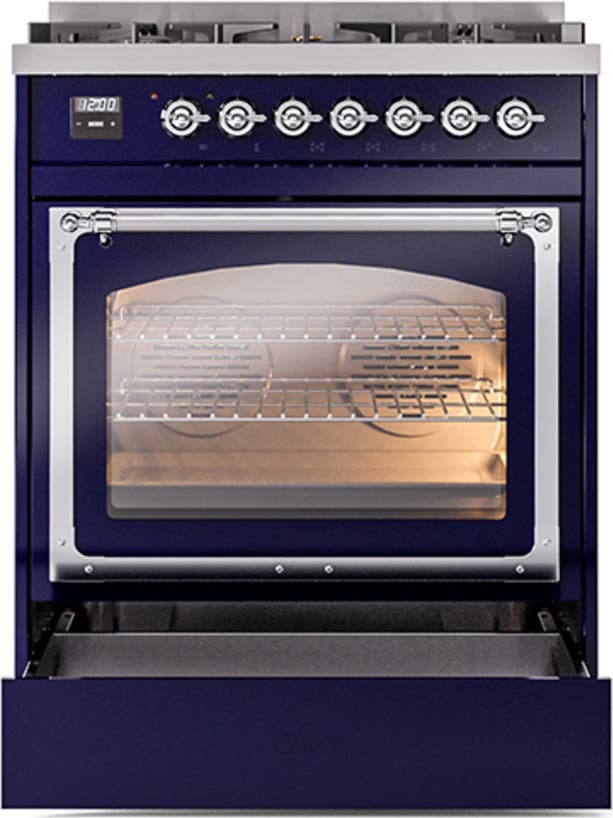 Ilve UN30NMPMBCLP Midnight Blue With Chrome Knobs, Liquid Propane